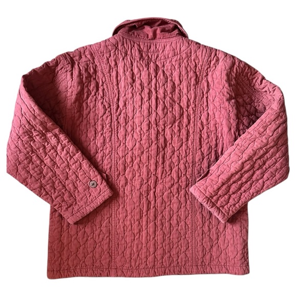 Razumma Vintage Quilted 100% Cotton Coral Jacket | Scandistyle Lagenlook, sz M - Picture 5 of 6